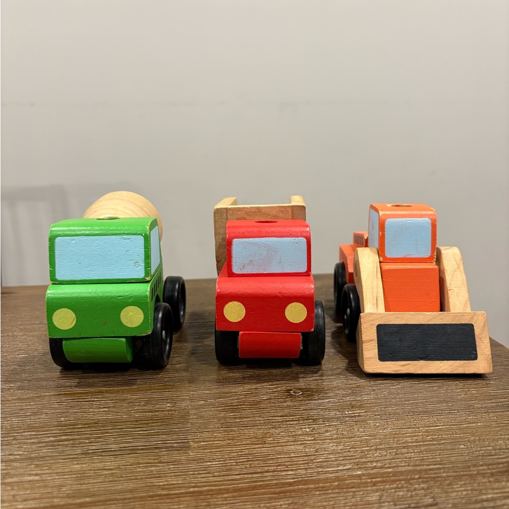 Colorful Wooden Toy Vehicle Set